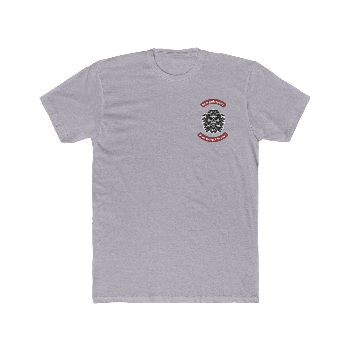 Renegade Spirit Unisex Cotton Crew Tee - Skull & Chrome Graphic T-Shirt