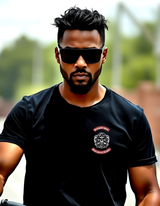 Renegade Spirit Unisex Cotton Crew Tee - Skull & Chrome Graphic T-Shirt Printify