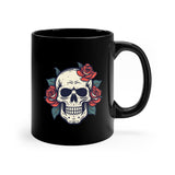 Introducing the Skull & Roses 11oz Coffee Mug – A Bold Blend of Elegance and Edge! Printify
