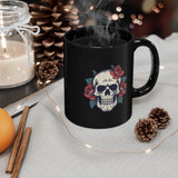 Introducing the Skull & Roses 11oz Coffee Mug – A Bold Blend of Elegance and Edge! Printify