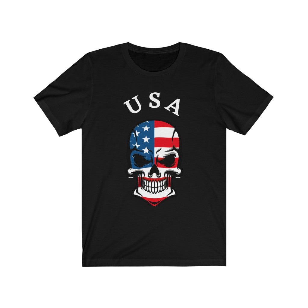 USA Patriot Skull Unisex Jersey Short Sleeve Tee – Domino Zee