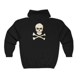 Classic Skull and Crossbones Full Zip Hooded Sweatshirt - Domino Zee