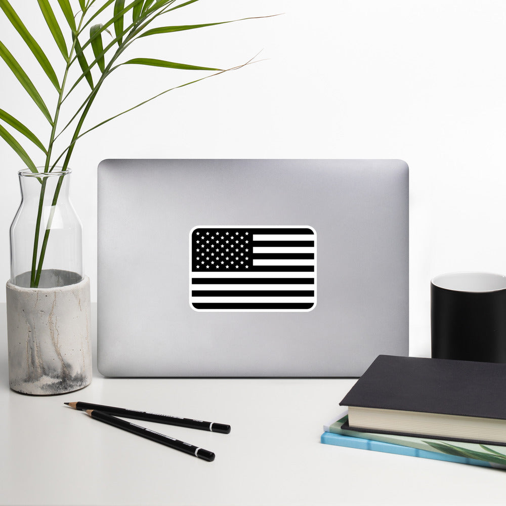 B & W American Flag Bubble-free stickers