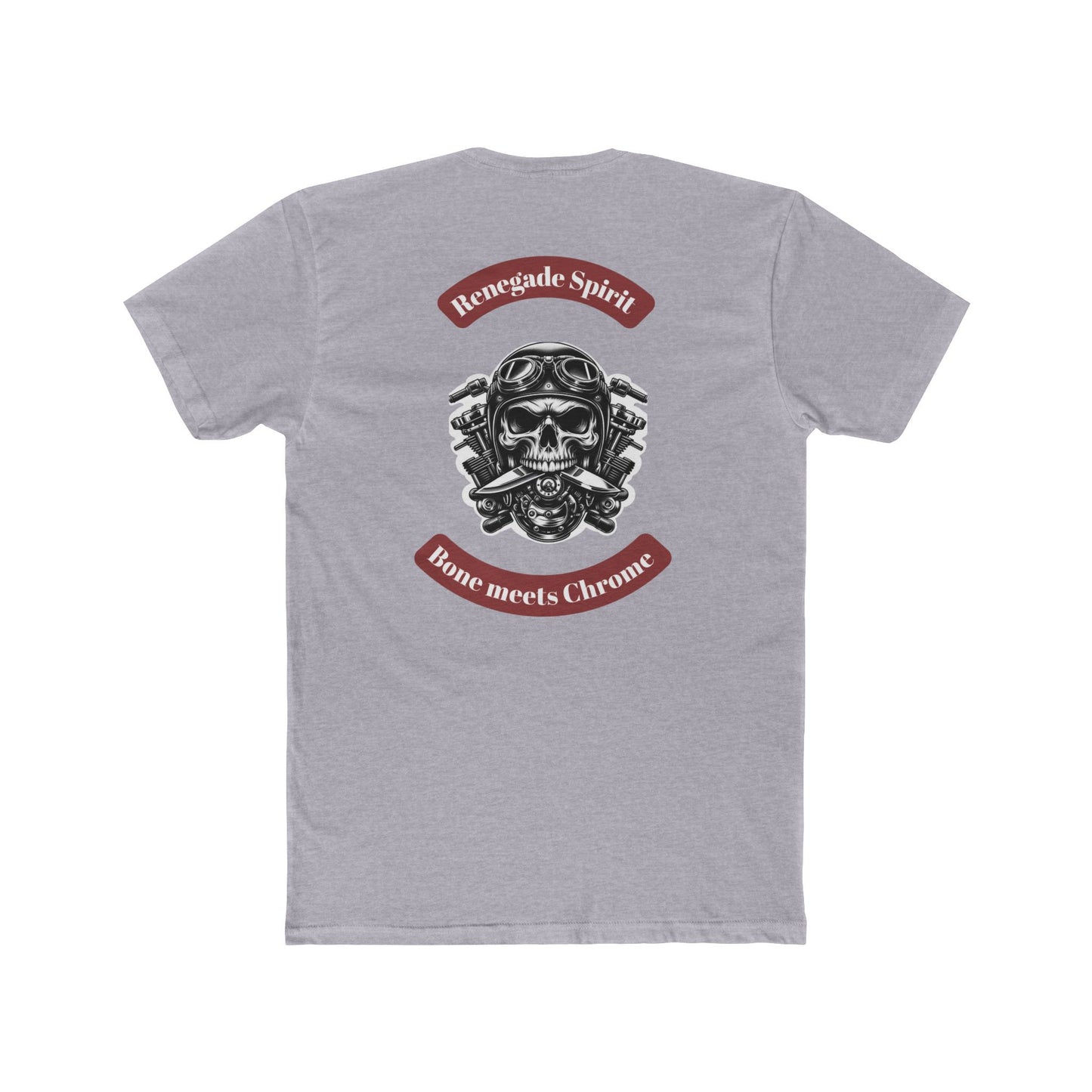 Renegade Spirit Unisex Cotton Crew Tee - Skull & Chrome Graphic T-Shirt