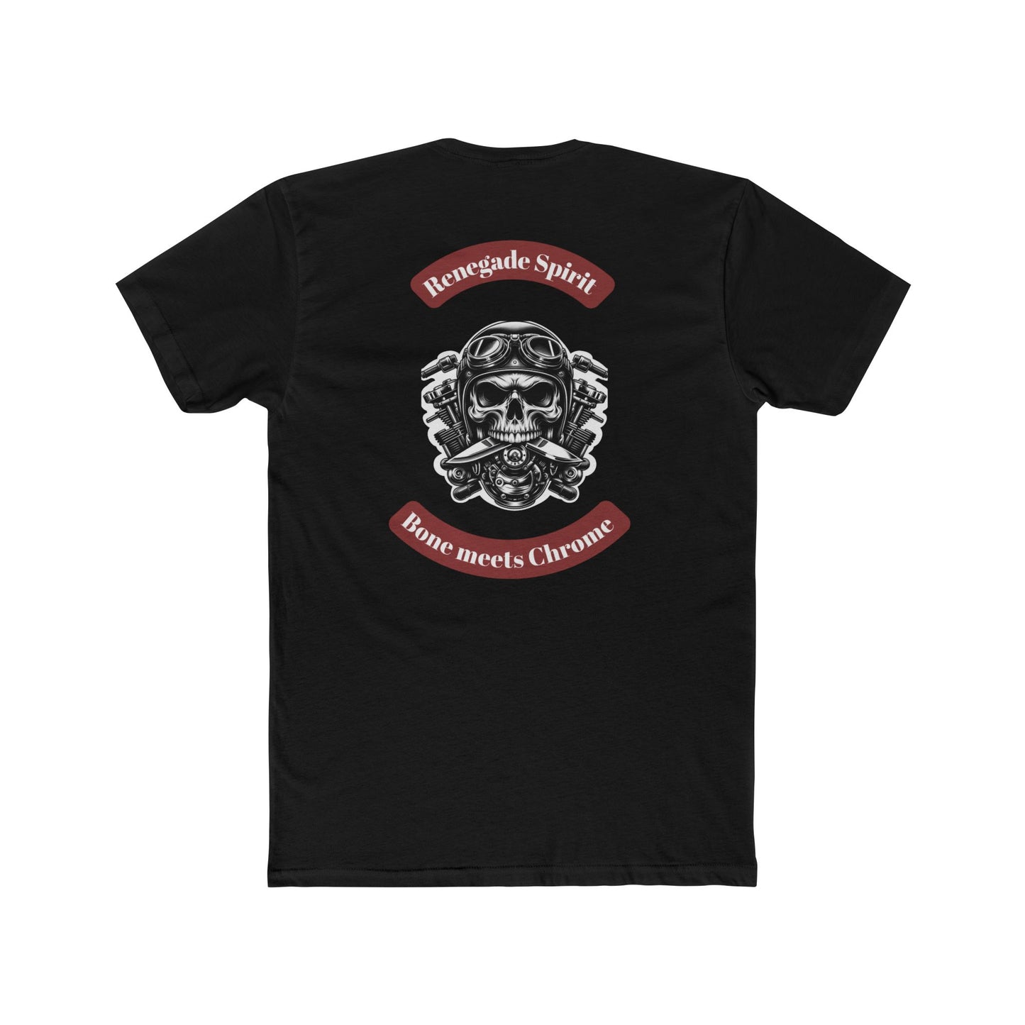 Renegade Spirit Unisex Cotton Crew Tee - Skull & Chrome Graphic T-Shirt