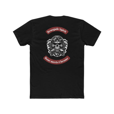 Renegade Spirit Unisex Cotton Crew Tee - Skull & Chrome Graphic T-Shirt