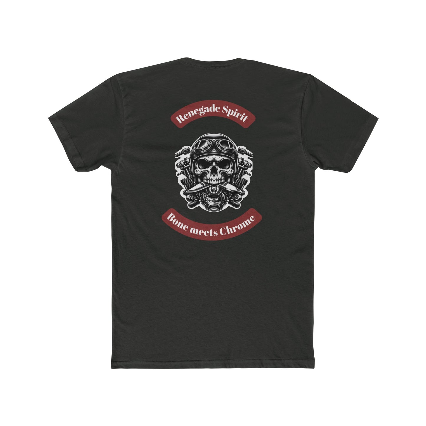 Renegade Spirit Unisex Cotton Crew Tee - Skull & Chrome Graphic T-Shirt