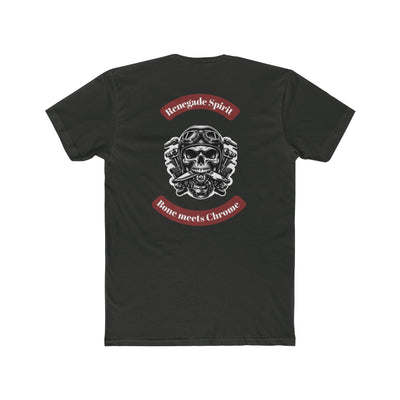 Renegade Spirit Unisex Cotton Crew Tee - Skull & Chrome Graphic T-Shirt