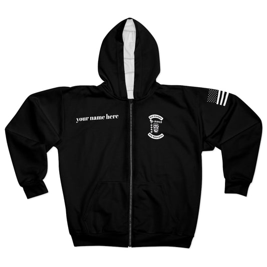Real Grandpas Ride Motorcycles  Unisex Zip Hoodie with Custom Name, Motorcycle Gifts for Dads, Skulls & Flags Design, Perfect for Father's Day, Casual [...]