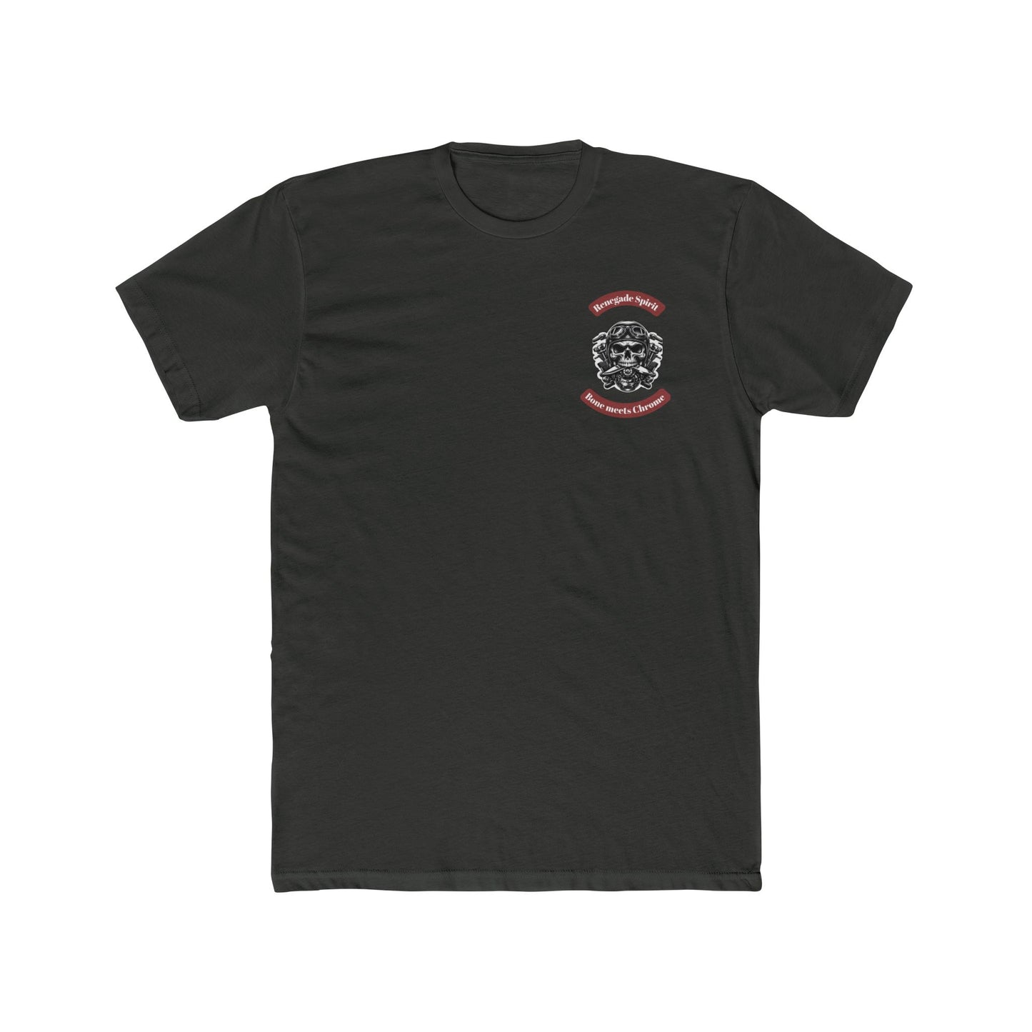 Renegade Spirit Unisex Cotton Crew Tee - Skull & Chrome Graphic T-Shirt