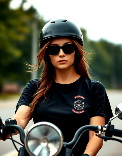 Renegade Spirit Unisex Cotton Crew Tee - Skull & Chrome Graphic T-Shirt