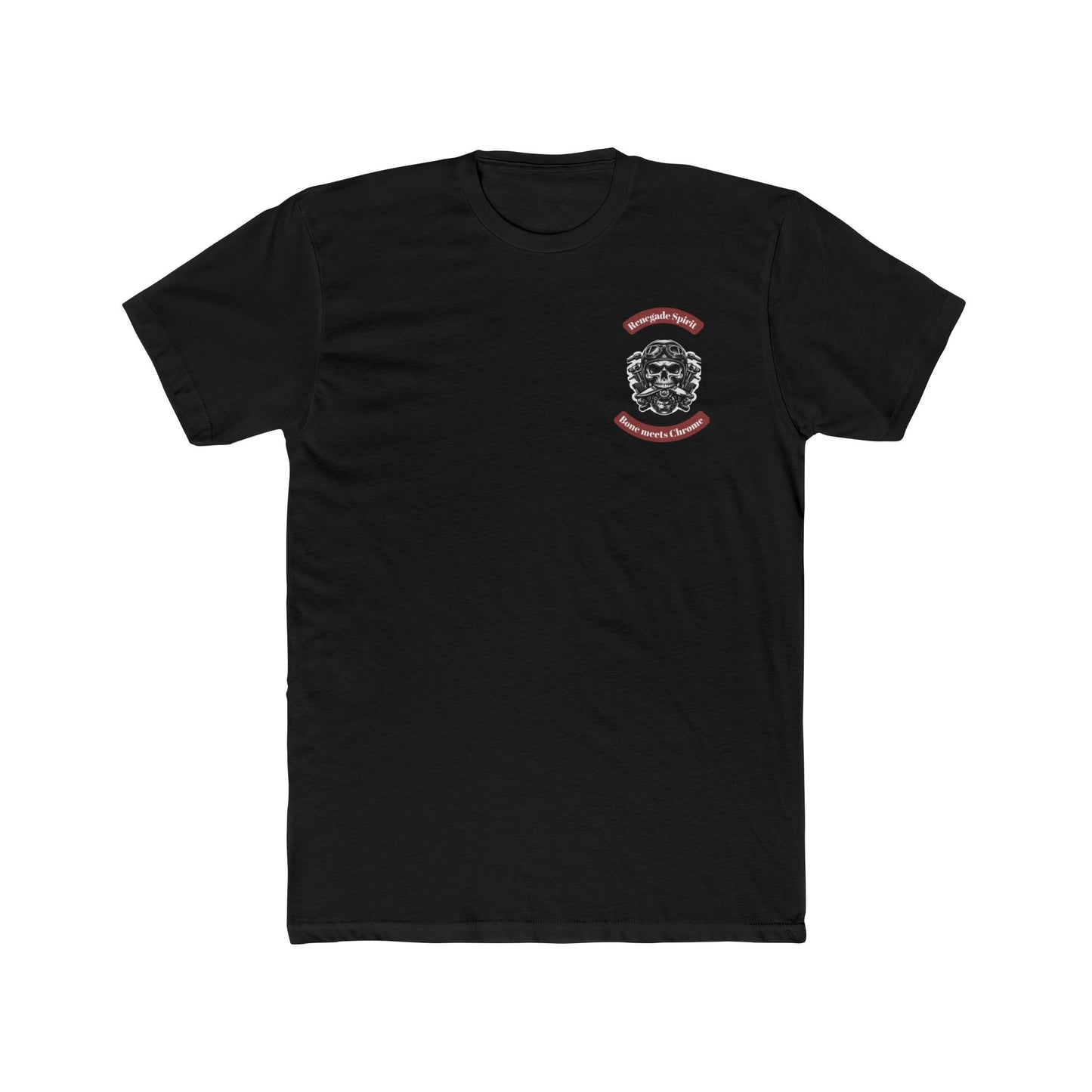 Renegade Spirit Unisex Cotton Crew Tee - Skull & Chrome Graphic T-Shirt