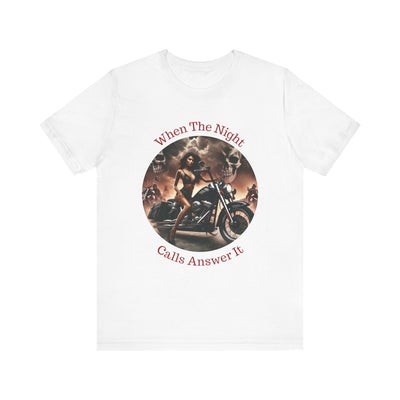 When The Night  Calls Unisex Jersey Short Sleeve Tee