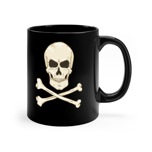 Skull & Crossbones Black mug 11oz - Domino Zee