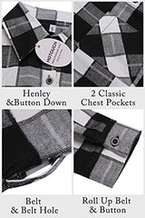 Hotouch Long Flannel Shirt Women Long Sleeve Shacket Fall Button Down Blouse Blue-Black L Domino Zee