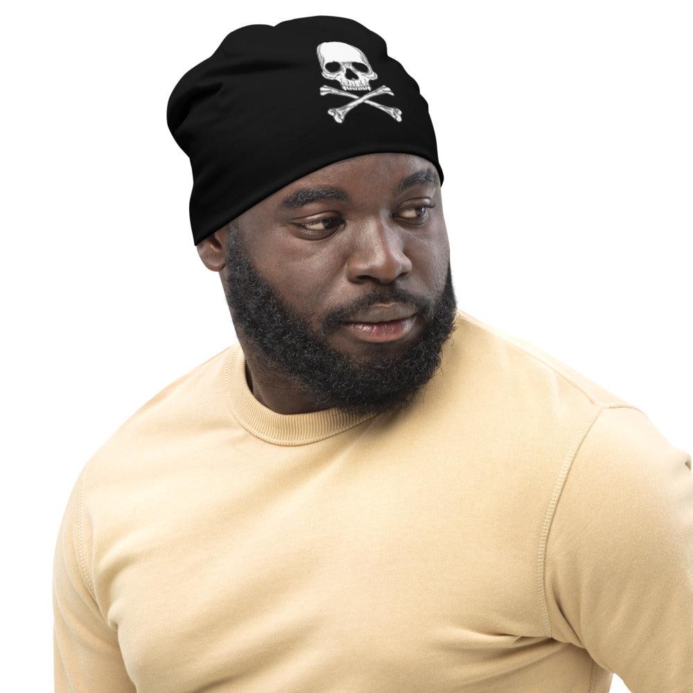 Skull & Crossbones All-Over Print Beanie - Domino Zee