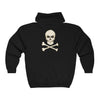 Classic Skull and Crossbones Full Zip Hooded Sweatshirt - Domino Zee