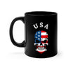 USA Skull Flag Black mug 11oz - Domino Zee