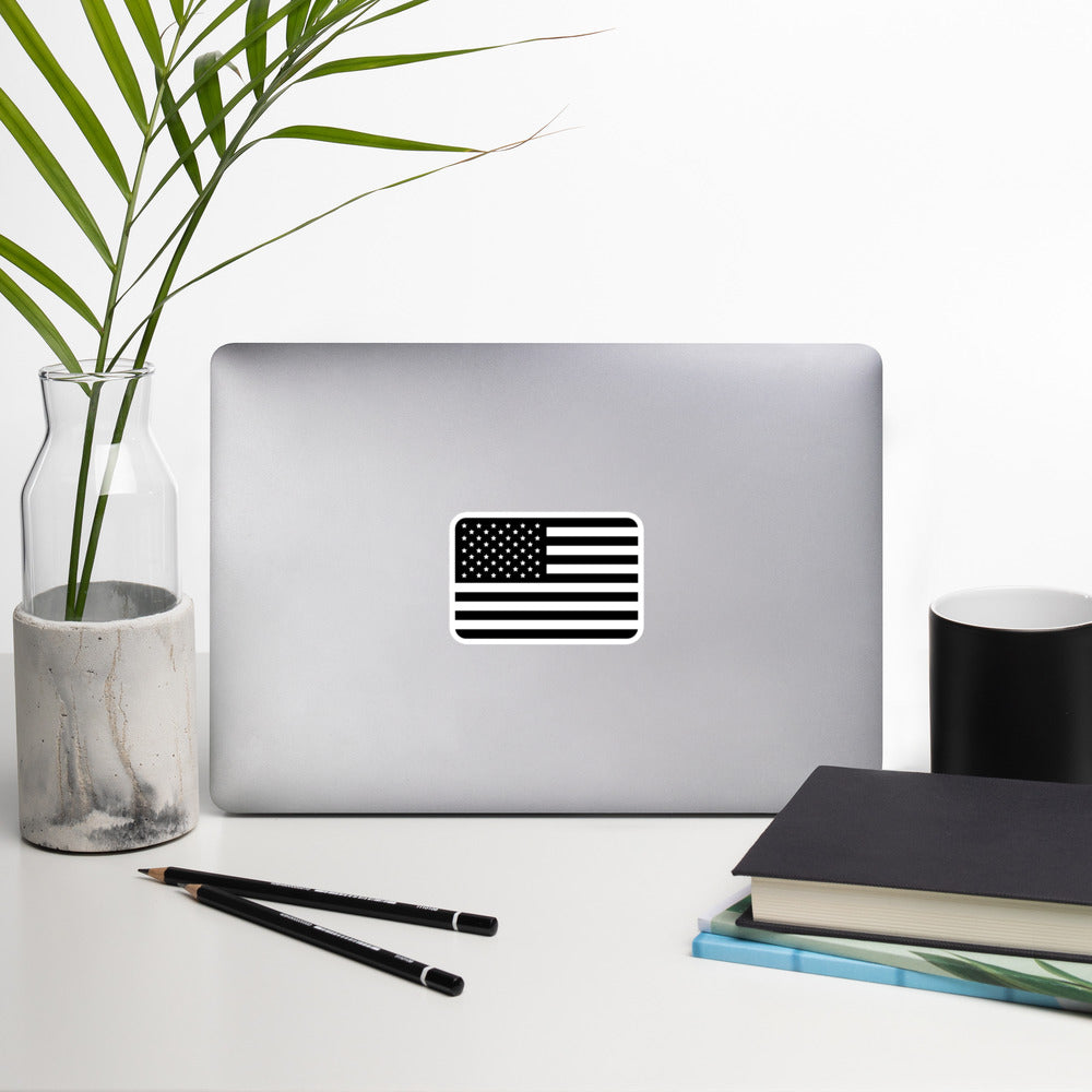 B & W American Flag Bubble-free stickers