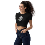 Floral Skull Organic Crop Top - Domino Zee