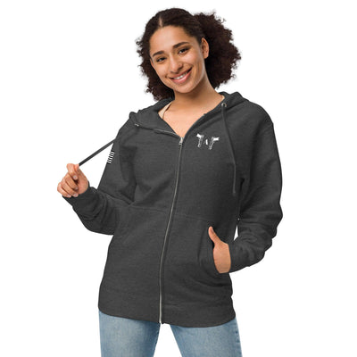 2A  Unisex fleece zip up hoodie - Domino Zee