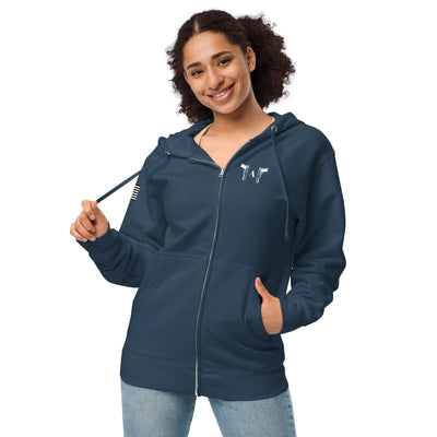 2A  Unisex fleece zip up hoodie - Domino Zee